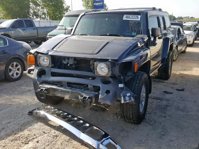 5GTDN13E678164924 - 2007 HUMMER H3 BLUE photo 2