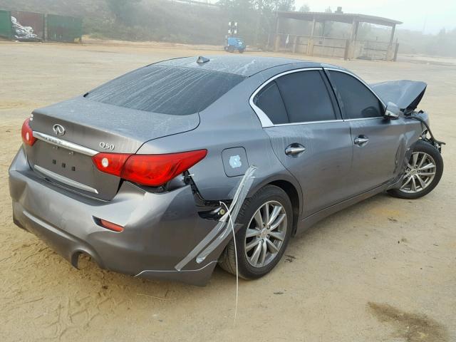 JN1BV7AP5FM343020 - 2015 INFINITI Q50 BASE GRAY photo 4