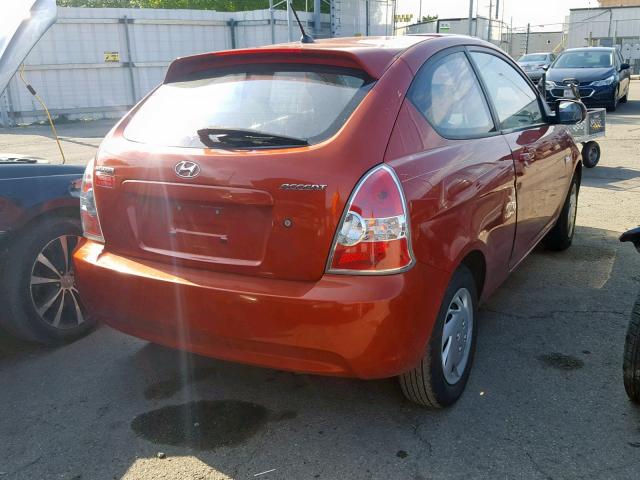 KMHCM3ACXAU151736 - 2010 HYUNDAI ACCENT BLU ORANGE photo 4