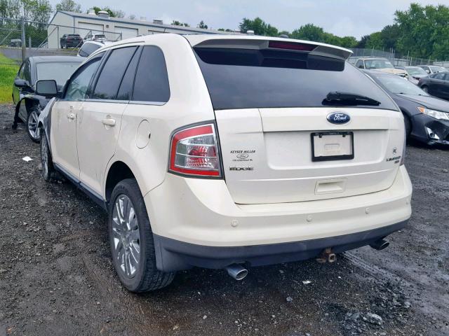 2FMDK49C28BB31100 - 2008 FORD EDGE LIMIT WHITE photo 3