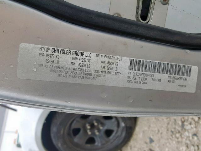 2C3CDXAT0DH677364 - 2013 DODGE CHARGER PO SILVER photo 10