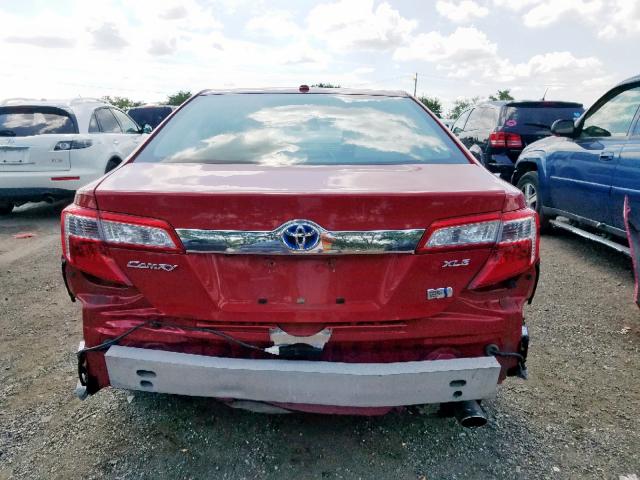 4T1BD1FK9EU106468 - 2014 TOYOTA CAMRY HYBR RED photo 9