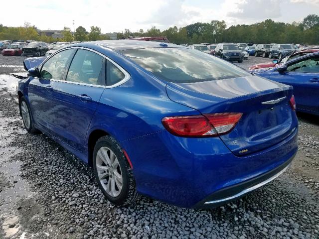 1C3CCCAB3GN152832 - 2016 CHRYSLER 200 LIMITE BLUE photo 3