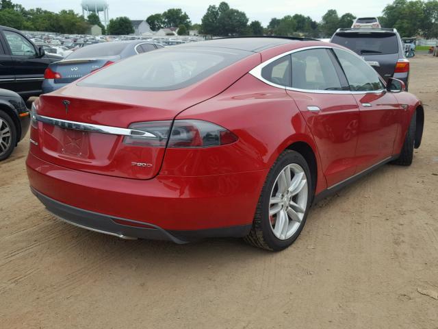 5YJSA1E47FF118578 - 2015 TESLA MODEL S RED photo 4