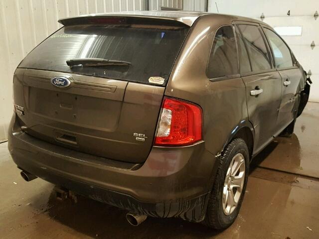 2FMDK4JC0BBA81090 - 2011 FORD EDGE SEL BROWN photo 4