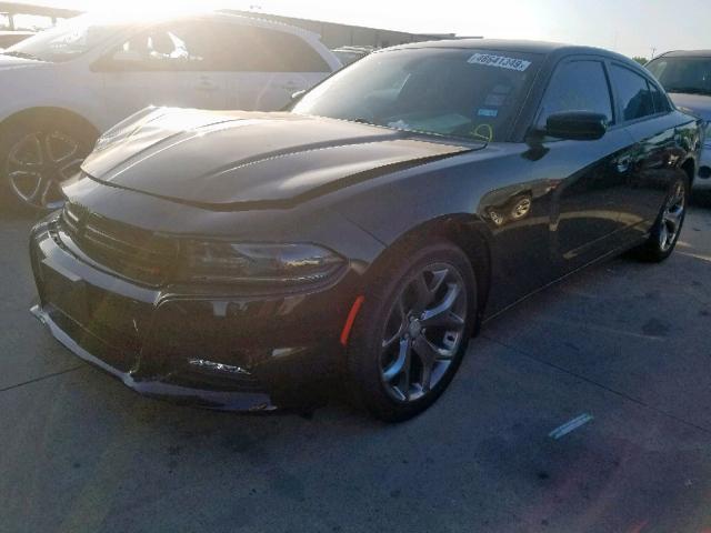 2C3CDXHG6FH890721 - 2015 DODGE CHARGER SX BLACK photo 2