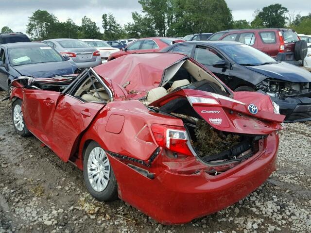 4T1BD1FK0EU101689 - 2014 TOYOTA CAMRY HYBR RED photo 3