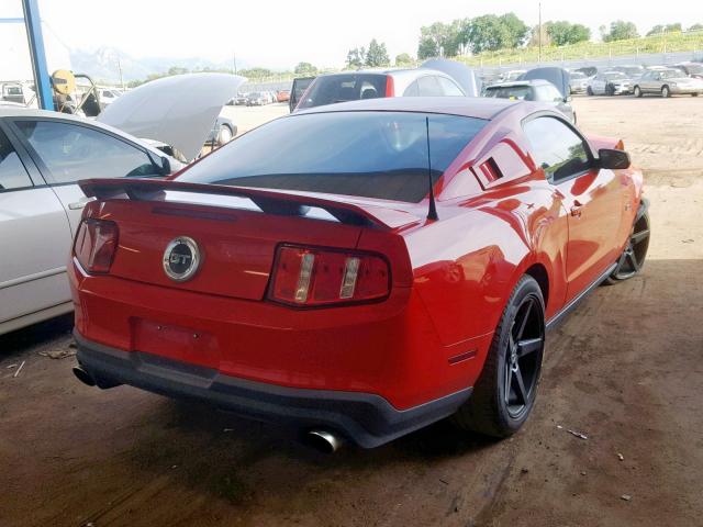 1ZVBP8CF7B5165467 - 2011 FORD MUSTANG GT RED photo 4