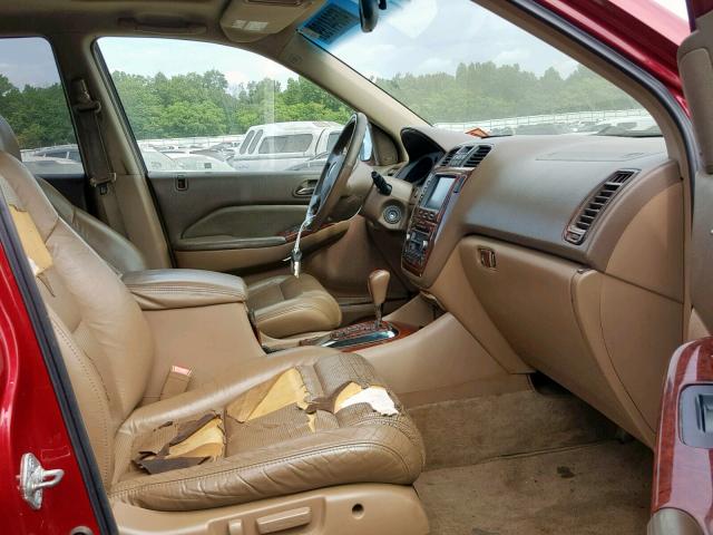 2HNYD18624H537874 - 2004 ACURA MDX TOURIN BURGUNDY photo 5