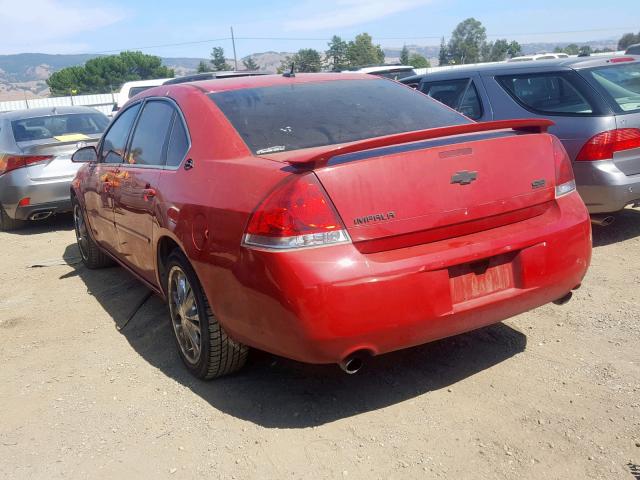 2G1WD58C389105166 - 2008 CHEVROLET IMPALA  SS RED photo 3