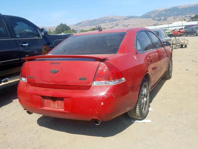 2G1WD58C389105166 - 2008 CHEVROLET IMPALA  SS RED photo 4