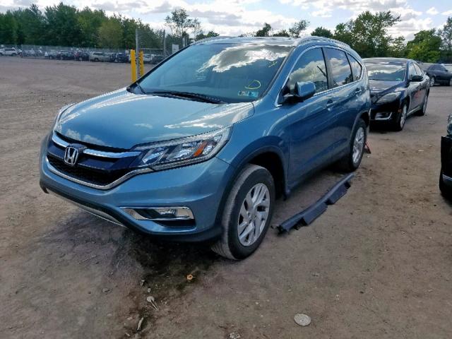 2HKRM4H73FH672831 - 2015 HONDA CR-V EXL BLUE photo 2