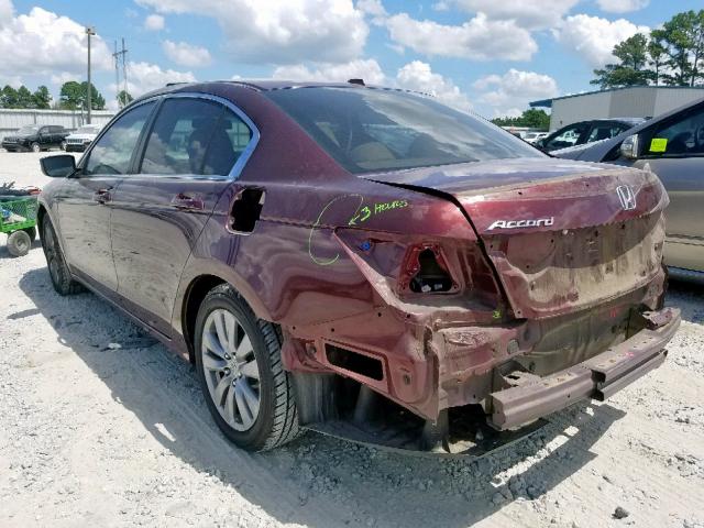 1HGCP2F86BA148024 - 2011 HONDA ACCORD EXL MAROON photo 3