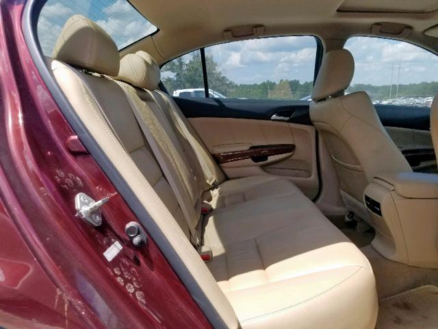 1HGCP2F86BA148024 - 2011 HONDA ACCORD EXL MAROON photo 6