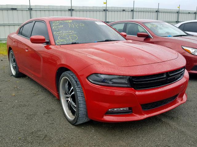 2C3CDXHG9FH768659 - 2015 DODGE CHARGER SX RED photo 1