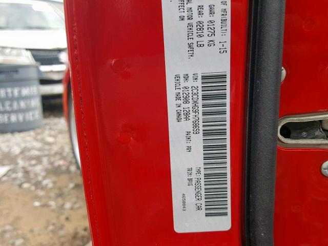 2C3CDXHG9FH768659 - 2015 DODGE CHARGER SX RED photo 10