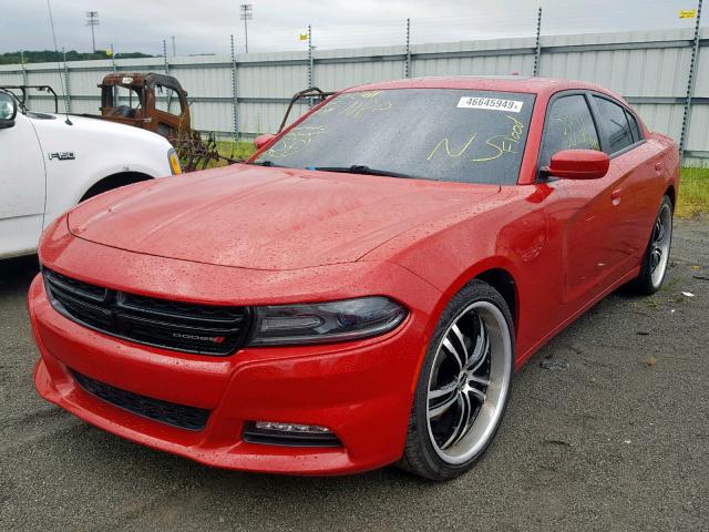 2C3CDXHG9FH768659 - 2015 DODGE CHARGER SX RED photo 2