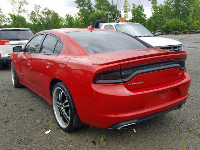 2C3CDXHG9FH768659 - 2015 DODGE CHARGER SX RED photo 3