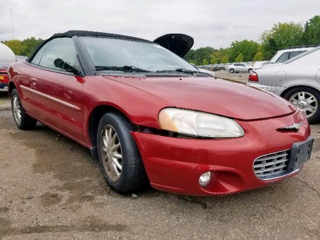 1C3EL55R52N295401 - 2002 CHRYSLER SEBRING LX RED photo 1