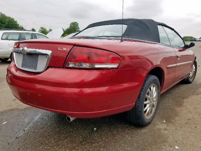 1C3EL55R52N295401 - 2002 CHRYSLER SEBRING LX RED photo 4