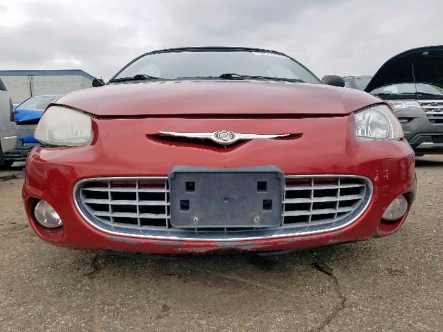 1C3EL55R52N295401 - 2002 CHRYSLER SEBRING LX RED photo 9