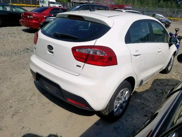 KNADM5A3XD6297094 - 2013 KIA RIO LX WHITE photo 4