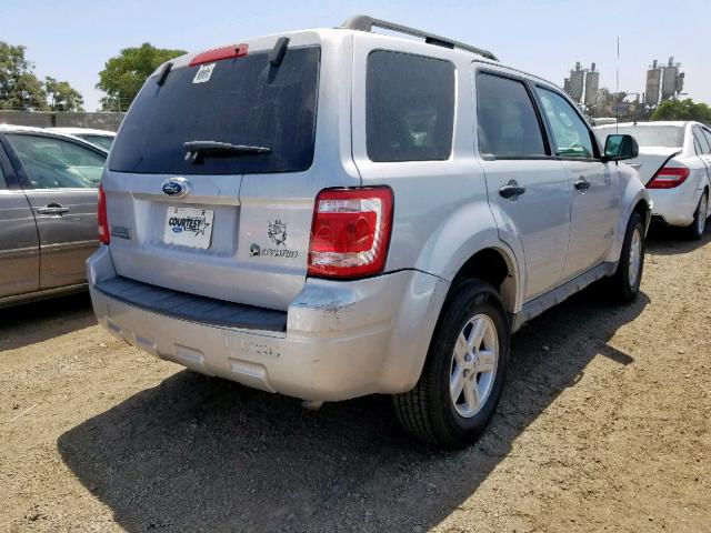 1FMCU49339KA70031 - 2009 FORD ESCAPE HYB SILVER photo 4