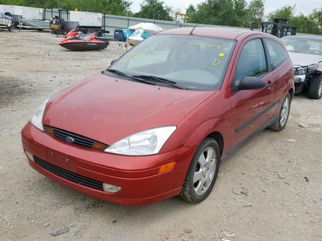 3FAFP31331R151616 - 2001 FORD FOCUS ZX3 RED photo 2