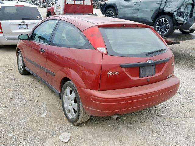 3FAFP31331R151616 - 2001 FORD FOCUS ZX3 RED photo 3