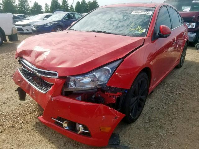 1G1PG5SB7E7399468 - 2014 CHEVROLET CRUZE LTZ RED photo 2