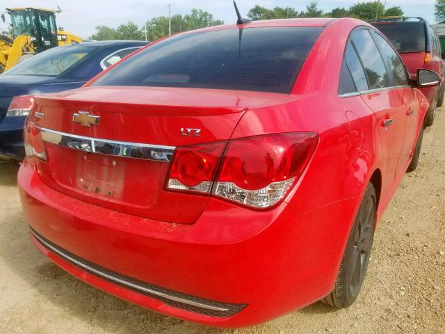 1G1PG5SB7E7399468 - 2014 CHEVROLET CRUZE LTZ RED photo 4