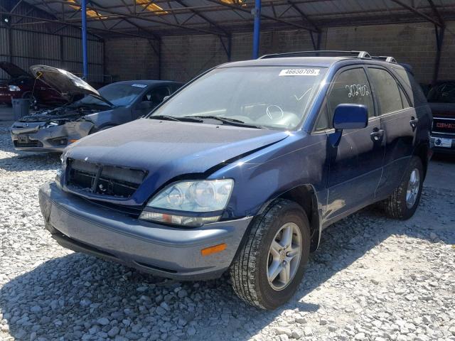 JTJHF10U920285341 - 2002 LEXUS RX 300 BLUE photo 2