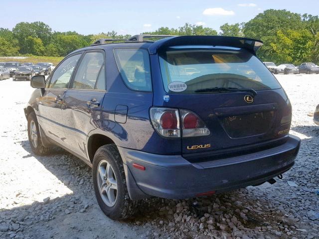 JTJHF10U920285341 - 2002 LEXUS RX 300 BLUE photo 3