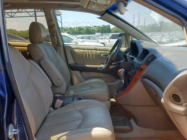 JTJHF10U920285341 - 2002 LEXUS RX 300 BLUE photo 5