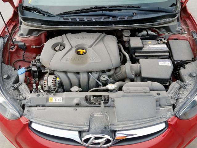 KMHDH4AE8DU592205 - 2013 HYUNDAI ELANTRA GL RED photo 7