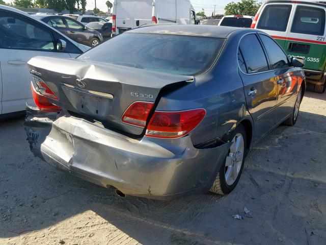 JTHBA30G855100523 - 2005 LEXUS ES 330 GRAY photo 4