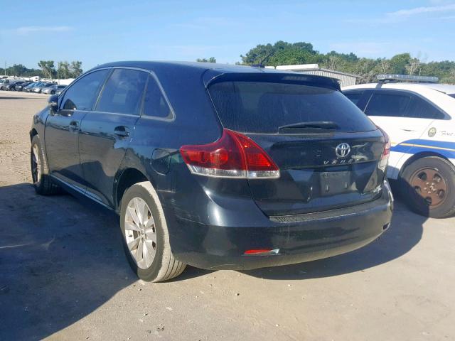 4T3BA3BBXDU041128 - 2013 TOYOTA VENZA LE BLUE photo 3