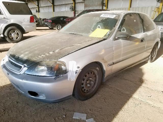 2HGEJ6346TH115496 - 1996 HONDA CIVIC DX SILVER photo 2