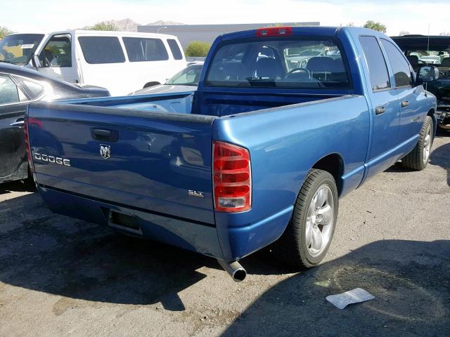 1D7HA18D54S604334 - 2004 DODGE RAM 1500 S BLUE photo 4