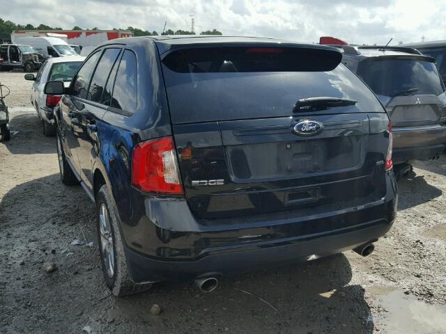 2FMDK3JC2DBE33129 - 2013 FORD EDGE SEL BLACK photo 3