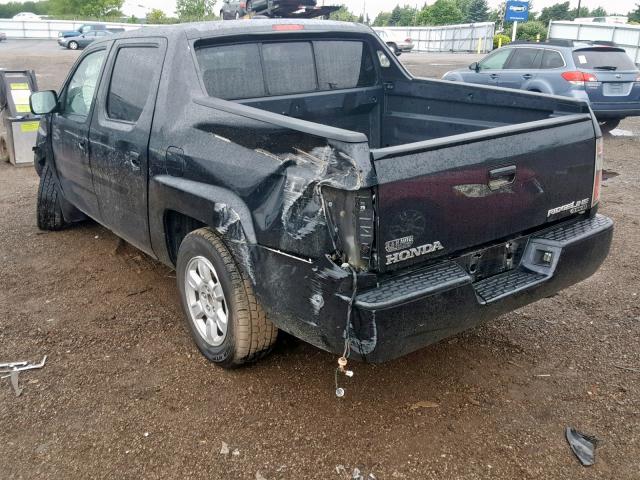 2HJYK16586H535292 - 2006 HONDA RIDGELINE BLACK photo 3