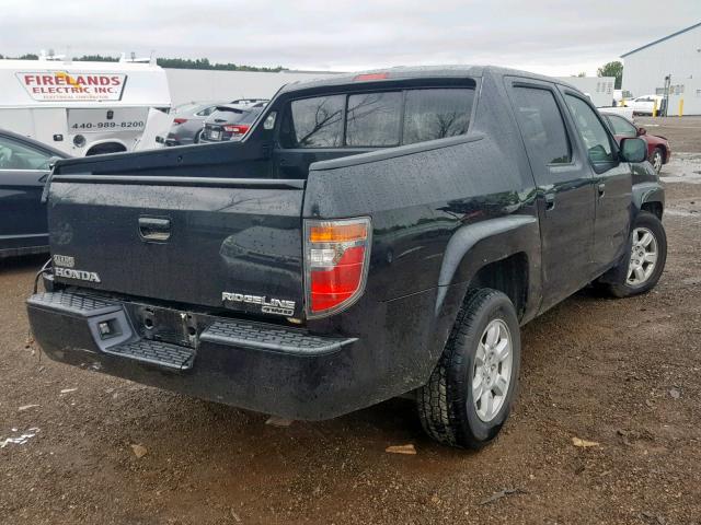 2HJYK16586H535292 - 2006 HONDA RIDGELINE BLACK photo 4