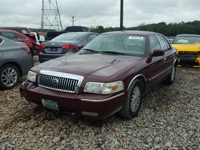 2MEFM75V47X640654 - 2007 MERCURY GRAND MARQ BURGUNDY photo 2