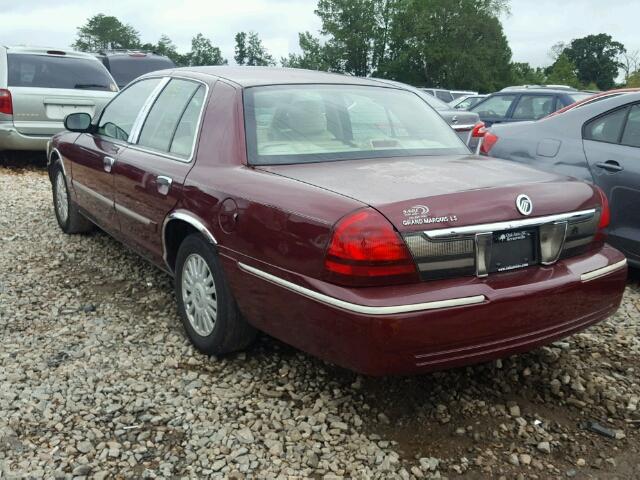 2MEFM75V47X640654 - 2007 MERCURY GRAND MARQ BURGUNDY photo 3