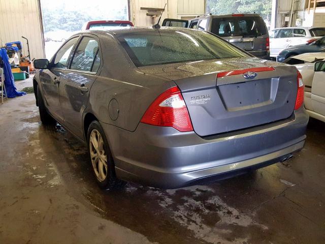 3FAHP0HA0CR177167 - 2012 FORD FUSION SE GRAY photo 3