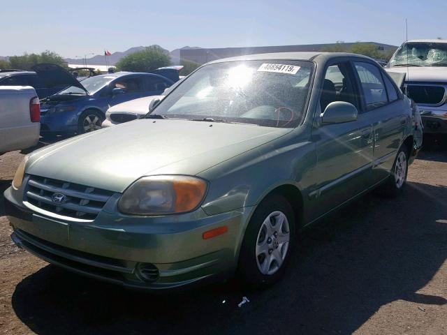 KMHCG45C65U613870 - 2005 HYUNDAI ACCENT GL GREEN photo 2