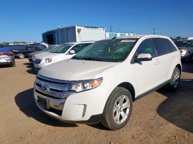 2FMDK4JC6DBC34252 - 2013 FORD EDGE SEL WHITE photo 2