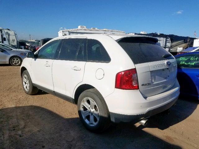 2FMDK4JC6DBC34252 - 2013 FORD EDGE SEL WHITE photo 3