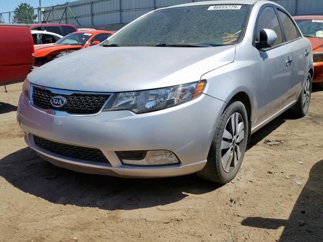 KNAFU4A25D5700544 - 2013 KIA FORTE EX SILVER photo 2