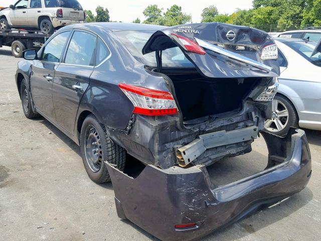 3N1AB7AP6DL795246 - 2013 NISSAN SENTRA S GRAY photo 3